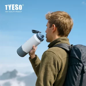 Tyeso 1200ML Large Capacity Insulated Water Bottle Portable Travel Mug Handle Leak-Proof Lid for Outdoor Sports Hiking Drinkware - Image 4