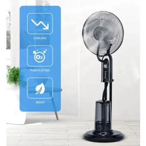 for Hot sale 16 Inch Household Water Electric Fan Stand Floor Air Cooling Indoor Standing Spray Water Mist Fan - Image 4