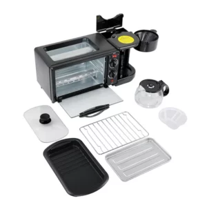 3 In 1 Electric Breakfast Machine Sandwich Maker Multifunction Coffee Maker Mini Oven Household Bread Pizza Frying Pan - Image 3