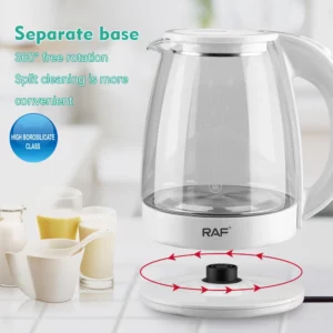 2L Electric Kettle Tea Coffee Thermo Pot Glass Hot Water Boiler 2000W Quick Boiling Auto Shut-Off Smart Kettle - Image 3
