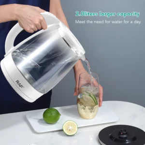 2L Electric Kettle Tea Coffee Thermo Pot Glass Hot Water Boiler 2000W Quick Boiling Auto Shut-Off Smart Kettle - Image 7