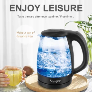 Sonifer 1.7L Electric Kettle Glass Kitchen Appliances Smart Kettle Whistle Kettle Samovar Tea Thermo Pot Gift SF2061 - Image 3
