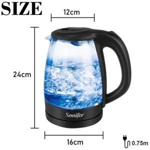 Sonifer 1.7L Electric Kettle Glass Kitchen Appliances Smart Kettle Whistle Kettle Samovar Tea Thermo Pot Gift SF2061 - Image 6
