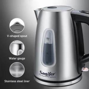 1.7L Electric Kettle Stainless Steel Kettle Cordless 2200W Household Kitchen Fast Heating Boiling Teapot Pot For Gift Sonifer - Image 3