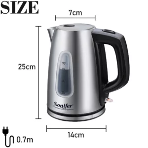 1.7L Electric Kettle Stainless Steel Kettle Cordless 2200W Household Kitchen Fast Heating Boiling Teapot Pot For Gift Sonifer - Image 6