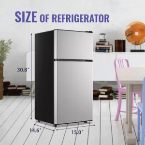 2.4 Cu.Ft Small Refrigerator with Freezer Featuring Removable Plastic Shelves Compact Design Ideal for Home Office Dormitory or - Image 4