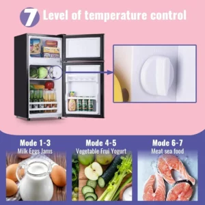2.4 Cu.Ft Small Refrigerator with Freezer Featuring Removable Plastic Shelves Compact Design Ideal for Home Office Dormitory or - Image 5