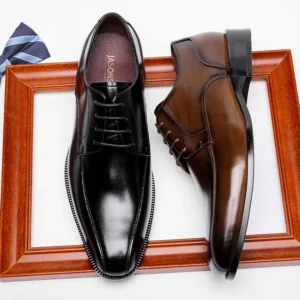 Men Dress Shoes New 2022 Spring High Quality Leather Formal Shoes Classic Business Wedding Sytle Groomsman Mens Shoes - Image 3