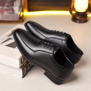 Men's large-sized business leather shoes, loafers, wedding shoes, fashionable, casual versatile Retro square-toed men's shoes - Image 4