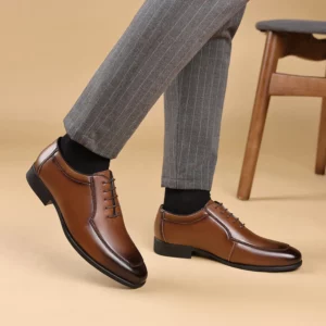 Men's large-sized business leather shoes, loafers, wedding shoes, fashionable, casual versatile Retro square-toed men's shoes - Image 5