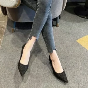 Fashion Tweed Cloth Stiletto Heel Pumps Women Elegant Pointed Toe High Heel Shoes Woman Brand Thin Heeled Party Dress Shoes - Image 3