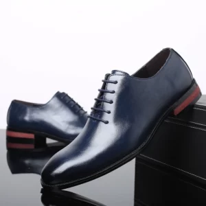 2025 New Autumn Men's Business Formal Wear Shoes Fashion Casual Leather Lace-Up Dress Shoes Soft Bottom Flat Designer Shoes - Image 2