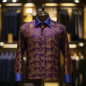 Men's fashion luxury gold pattern is suitable for gift giving occasions, parties, and wearing men's long sleeved shirts - Image 7