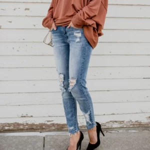 Hot sale woman ripped jeans fashion trendy stretch slim denim jeans street casual pencil pants S-2XL drop shipping - Image 6