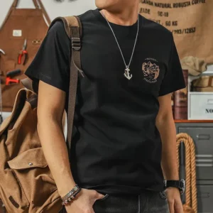 Sokacho Men Loose Fit Cotton Round Neck Short Sleeve T Shirt Printed Casual Tee - Image 3
