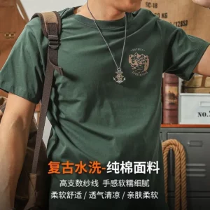 Sokacho Men Loose Fit Cotton Round Neck Short Sleeve T Shirt Printed Casual Tee - Image 5
