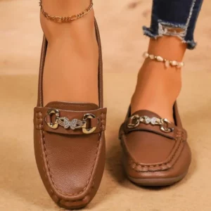 Women Luxury Decor Loafers Crystal Chains Sexy Elegant Simple Style Black White Brown Blue Outdoor Casual Office Dress Flats New - Image 2