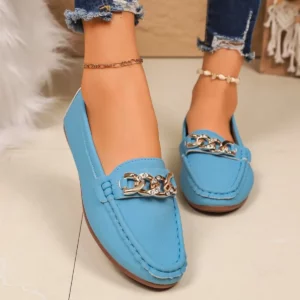 Women Luxury Decor Loafers Crystal Chains Sexy Elegant Simple Style Black White Brown Blue Outdoor Casual Office Dress Flats New - Image 3