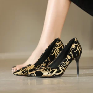 New Summer Sexy Pointed Toe Graffiti Pumps Thin Women High Heels Gladiator Party Dress Luxury Ladies Shoes Wedding Shoes Bride - Image 2