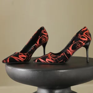 New Summer Sexy Pointed Toe Graffiti Pumps Thin Women High Heels Gladiator Party Dress Luxury Ladies Shoes Wedding Shoes Bride - Image 4