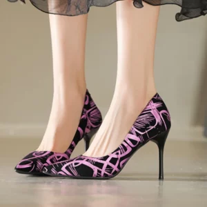 New Summer Sexy Pointed Toe Graffiti Pumps Thin Women High Heels Gladiator Party Dress Luxury Ladies Shoes Wedding Shoes Bride - Image 6