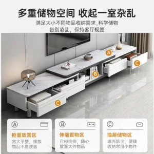 New Model with a Floor-standing and Extendable Design. Combination of TV Cabinet and Coffee Table - Image 4