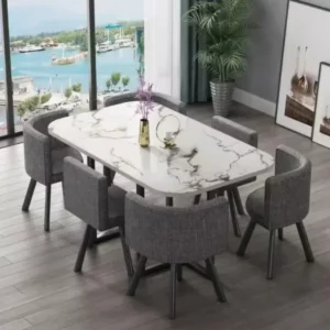 Dining Table, Rectangular for Dining Room/living Room, Kitchen Table Set with Metal Legs Customizable - Image 6