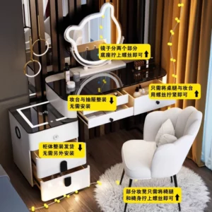 Unique Furniture Drawers Accessories Vanity Table Console Computer Bedside Women Tall Dressing Table Nail Comoda Pra Quarto home - Image 5