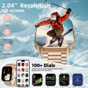 LIGE New 1000mAh Battery Smart Watch Women 2.04” HD Screen Bluetooth Call Heart Rate Monitor IP68 Sports Waterproof Smartwatches - Image 6
