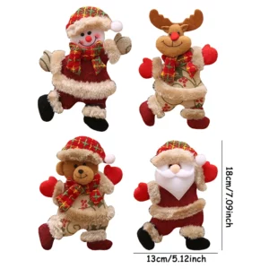 4pcs Merry Christmas Ornaments DIY Xmas Gift Santa Claus Snowman Tree Pendant Doll Hang Decoration for Home Noel Natal New Year - Image 6