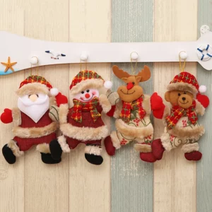 4pcs Merry Christmas Ornaments DIY Xmas Gift Santa Claus Snowman Tree Pendant Doll Hang Decoration for Home Noel Natal New Year - Image 3