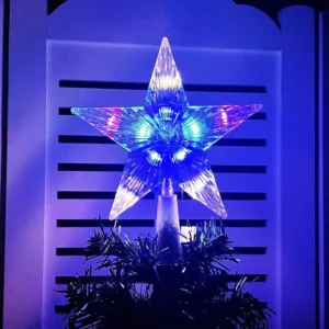 15cm Christmas Tree Top Star Light LED Glowing Star Lamp Xmas Tree Decoration Home Xmas Party Supplies Navidad Noel - Image 2