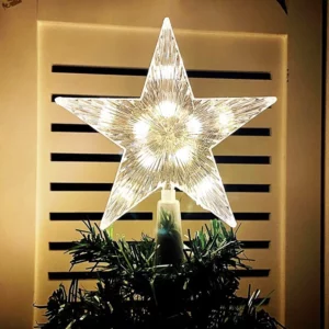 15cm Christmas Tree Top Star Light LED Glowing Star Lamp Xmas Tree Decoration Home Xmas Party Supplies Navidad Noel - Image 3