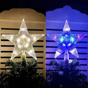 15cm Christmas Tree Top Star Light LED Glowing Star Lamp Xmas Tree Decoration Home Xmas Party Supplies Navidad Noel - Image 5