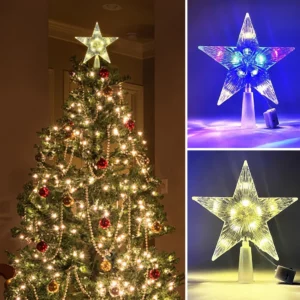 15cm Christmas Tree Top Star Light LED Glowing Star Lamp Xmas Tree Decoration Home Xmas Party Supplies Navidad Noel - Image 6
