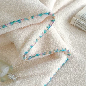 Solid White Milk Fleece Throw Blanket for Sofa Soft Comfort Double Bed Bedspread Multipurpose All Season Knitted Plush Blankets - Image 5