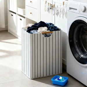 Foldable Waterproof Laundry Basket Bathroom Storage Basket For Dirty Clothes Cotton Linen Clothes Sundries Organizer With Handle - Image 1