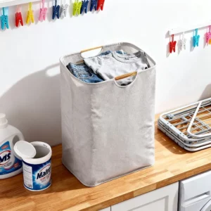 Foldable Waterproof Laundry Basket Bathroom Storage Basket For Dirty Clothes Cotton Linen Clothes Sundries Organizer With Handle - Image 6