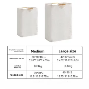 Foldable Waterproof Laundry Basket Bathroom Storage Basket For Dirty Clothes Cotton Linen Clothes Sundries Organizer With Handle - Image 5