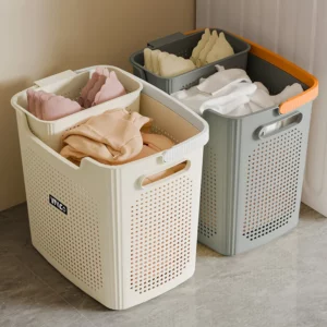 Foldable Laundry Hamper Ventilated Design Mildew-Resistant Collapsible Storage Basket with Handles Dorm Bathroom Laundry basket - Image 1