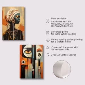 3pcs Abstract Ethnic Posters African Wall Art Set Afro Bohemian Canvas Painting Decor Black Woman Art Bedroom Living Room Decor - Image 5