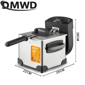 1.5L Electric Deep Fryer Household Intelligent Temperature adjustable Frying Machine Visualization Multicooker Removable Basket - Image 5