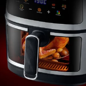 New 6L Stainless Steel Large-Capacity Air Fryer Household Visual Electric Oven Oil-Free Multifunctional Home Black White Green - Image 6