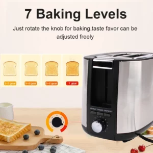 110V/220V Electric Toaster Sandwich Maker Grill 2 Slices Slot Cooking Bread Toast Oven Household Breakfast Baking Machine Heater - Image 5