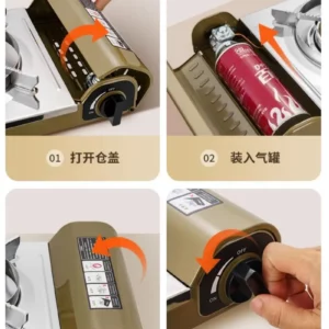BDZ-330B Cassette Stove, Portable Gas Stove for Household Outdoor Camping Windproof Not Picking Cookware - Image 5