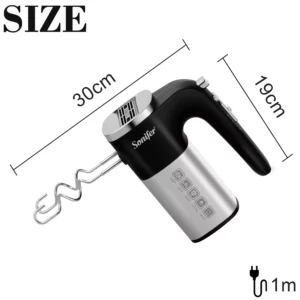 "Sonifer Hand Mixer SF-7078 .Stainless steel mirror bright housing .Front cover with LED blue indicator - Image 6