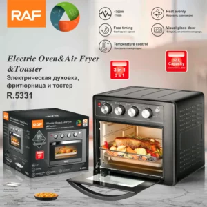 RAF 1700W Electric Oven Air Fryer Toaster 25L 3 in 1 Multi Function Countertop Convection Oven With Timer Temperature Control - Image 3