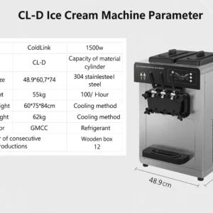 ColdLink CL- D Electric Ice Cream Maker Home And Business Soft Serve Frozen Yogurt Snow Cone Machine Commercial Grade Freezer - Image 6