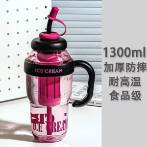 Large-capacity, high-appearance plastic cup with a tea strainer and a straw, convenient for girls and perfect for flower tea. - Image 2