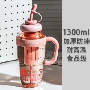 Large-capacity, high-appearance plastic cup with a tea strainer and a straw, convenient for girls and perfect for flower tea. - Image 3